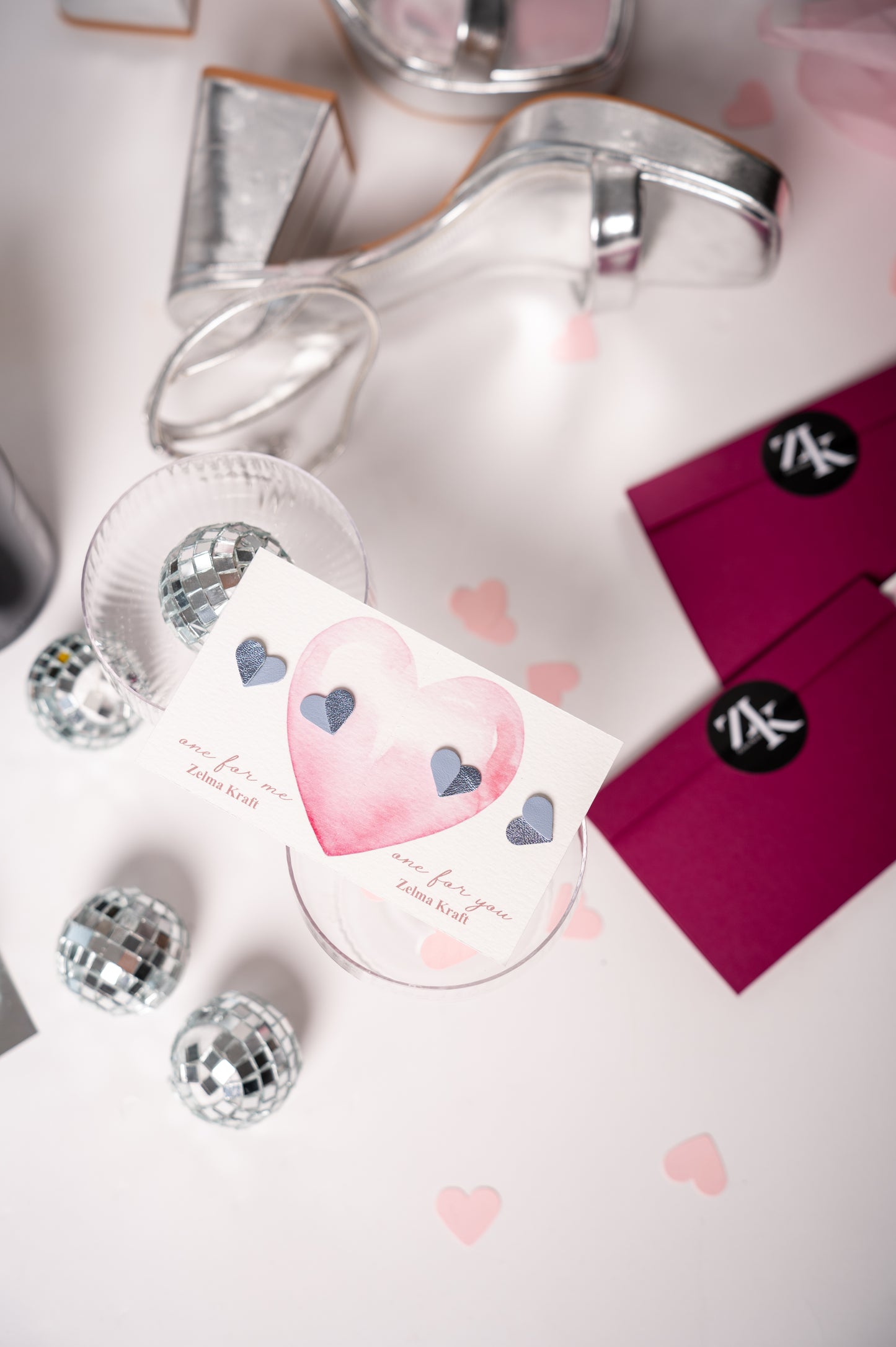 Серьги-сердечки Небесно-голубой