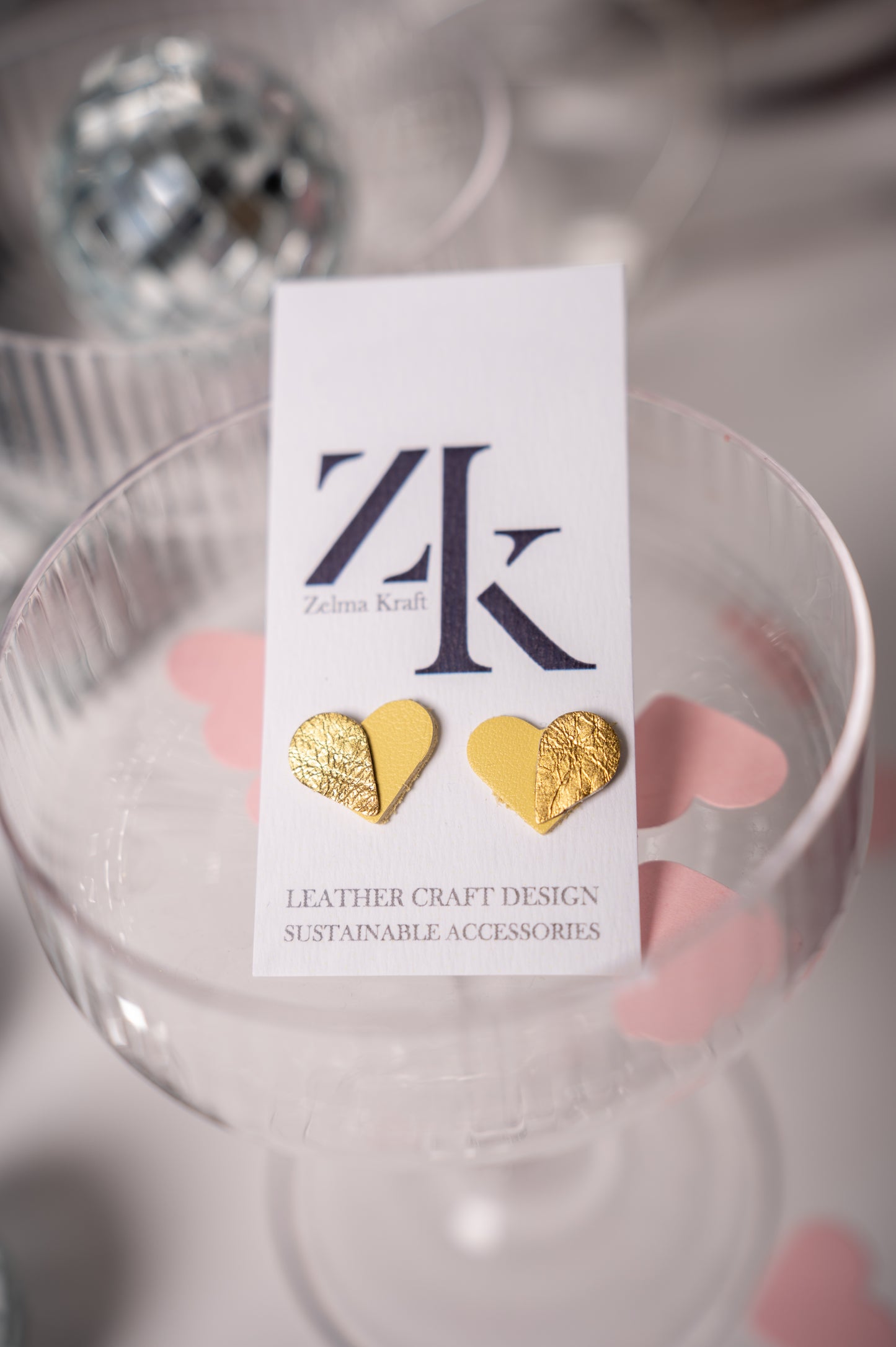 Heart earrings Yellow