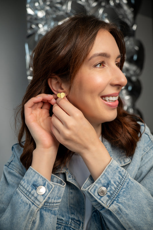 Heart earrings Yellow