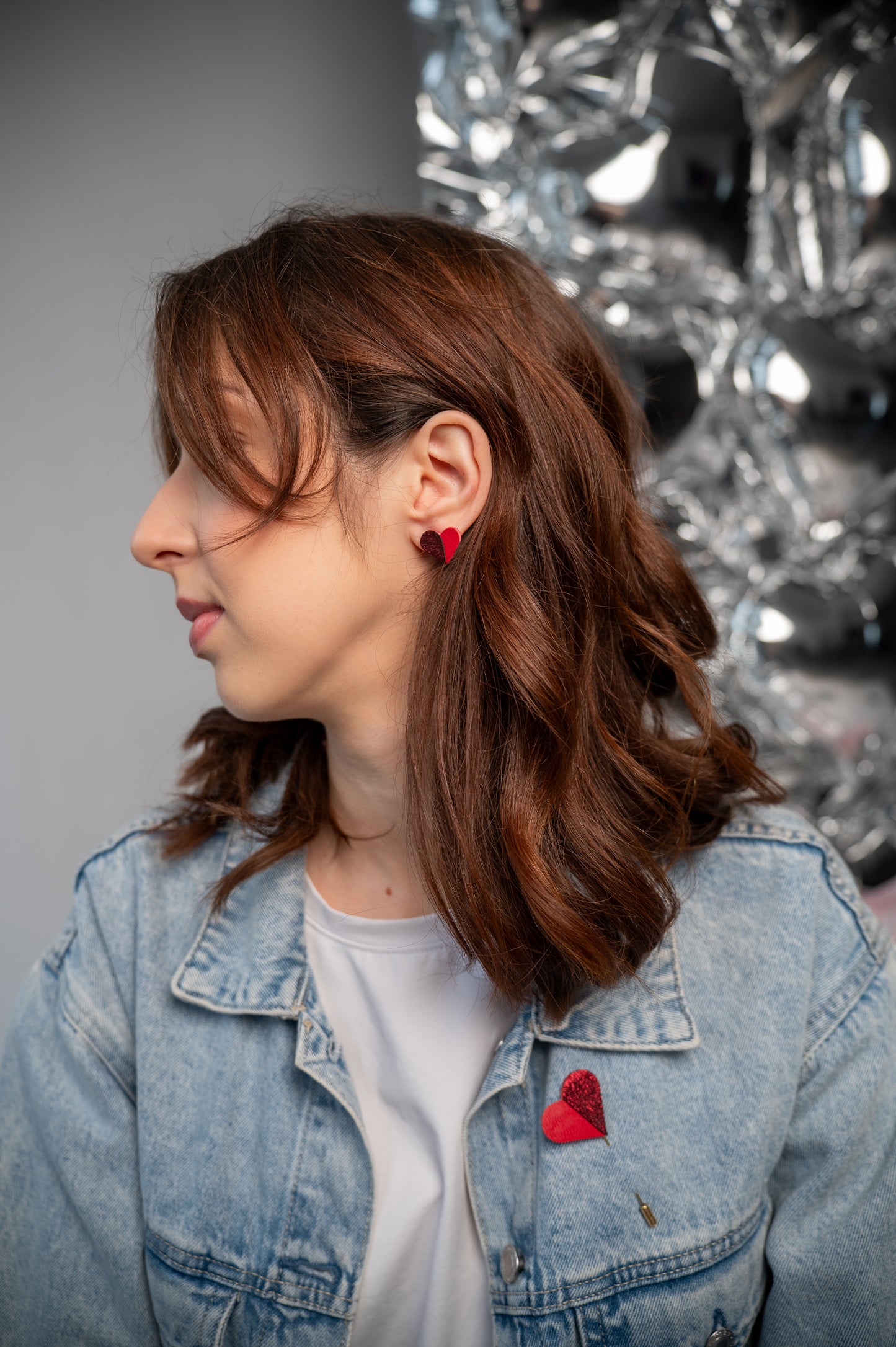 Heart earrings Red