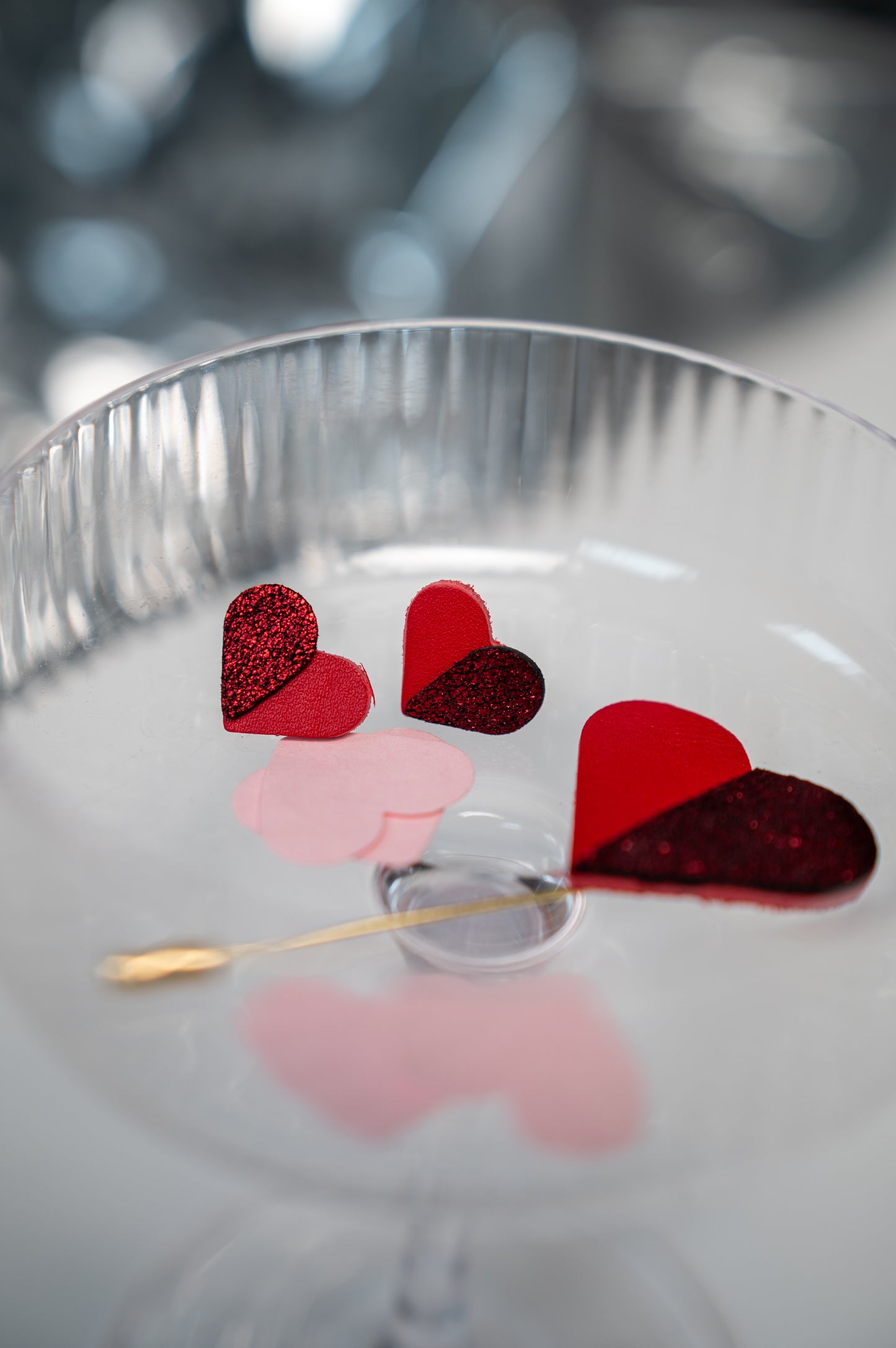 Heart earrings Red