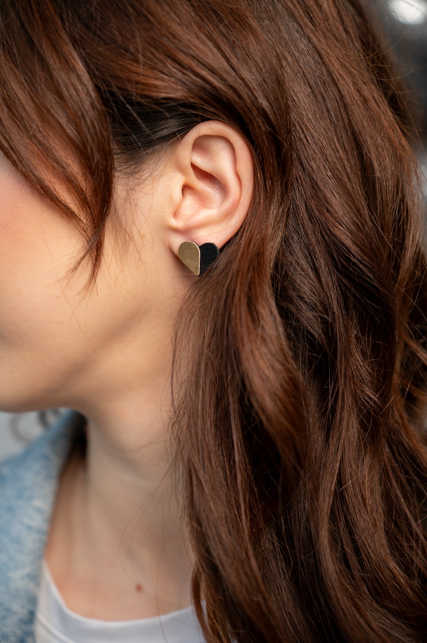 Heart earrings Black