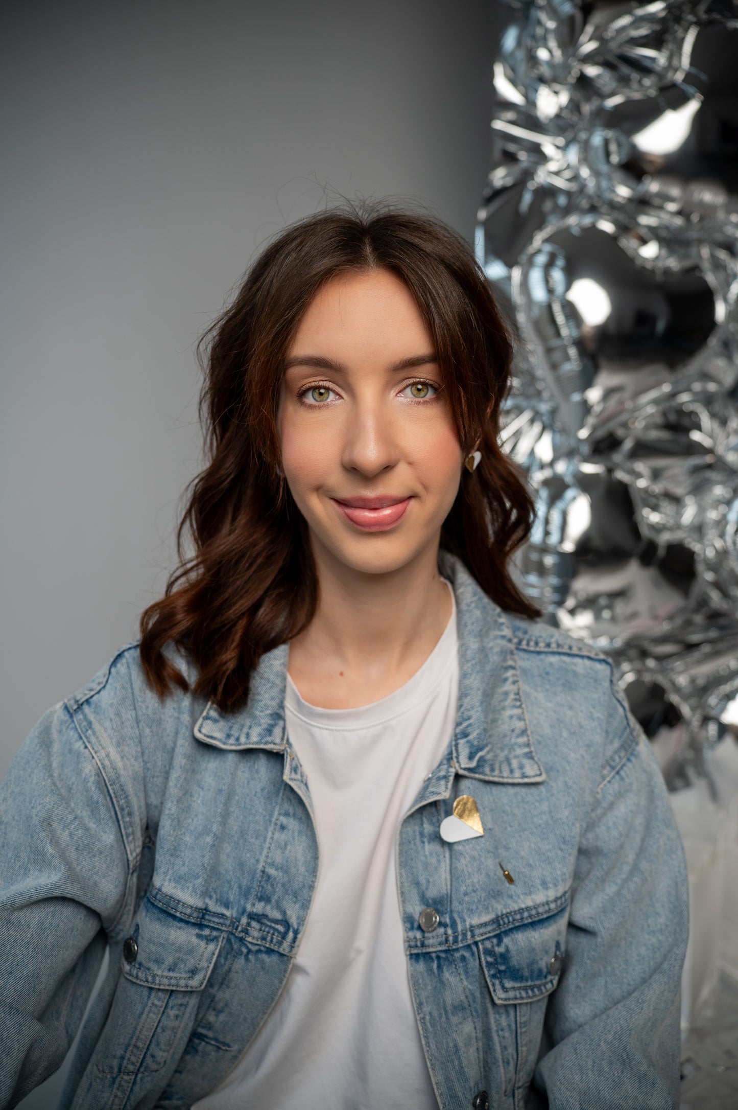 Серьги-сердечки Белое золото