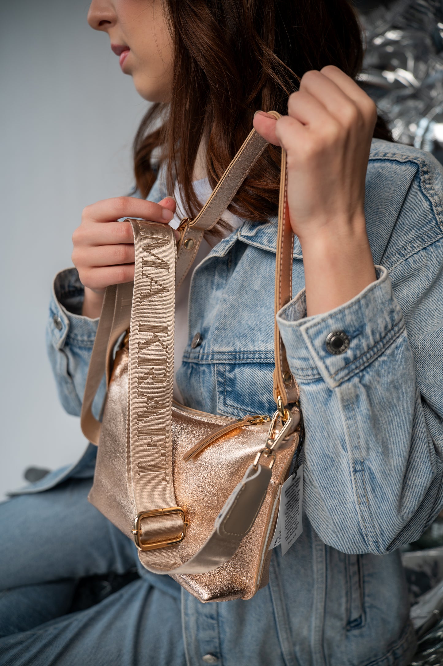 Hobo bag Rose gold Small