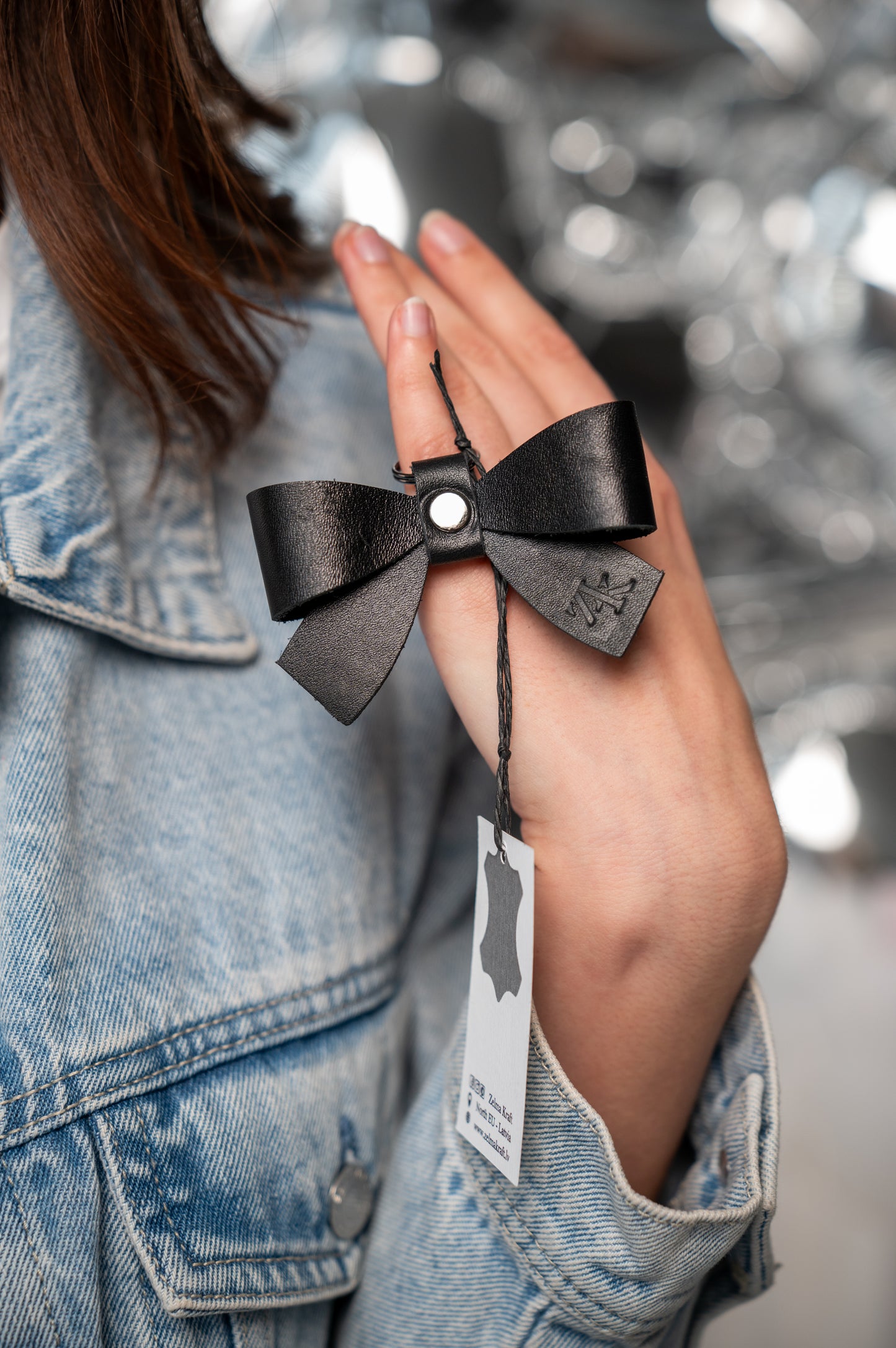 Маленький бант Черный с черным