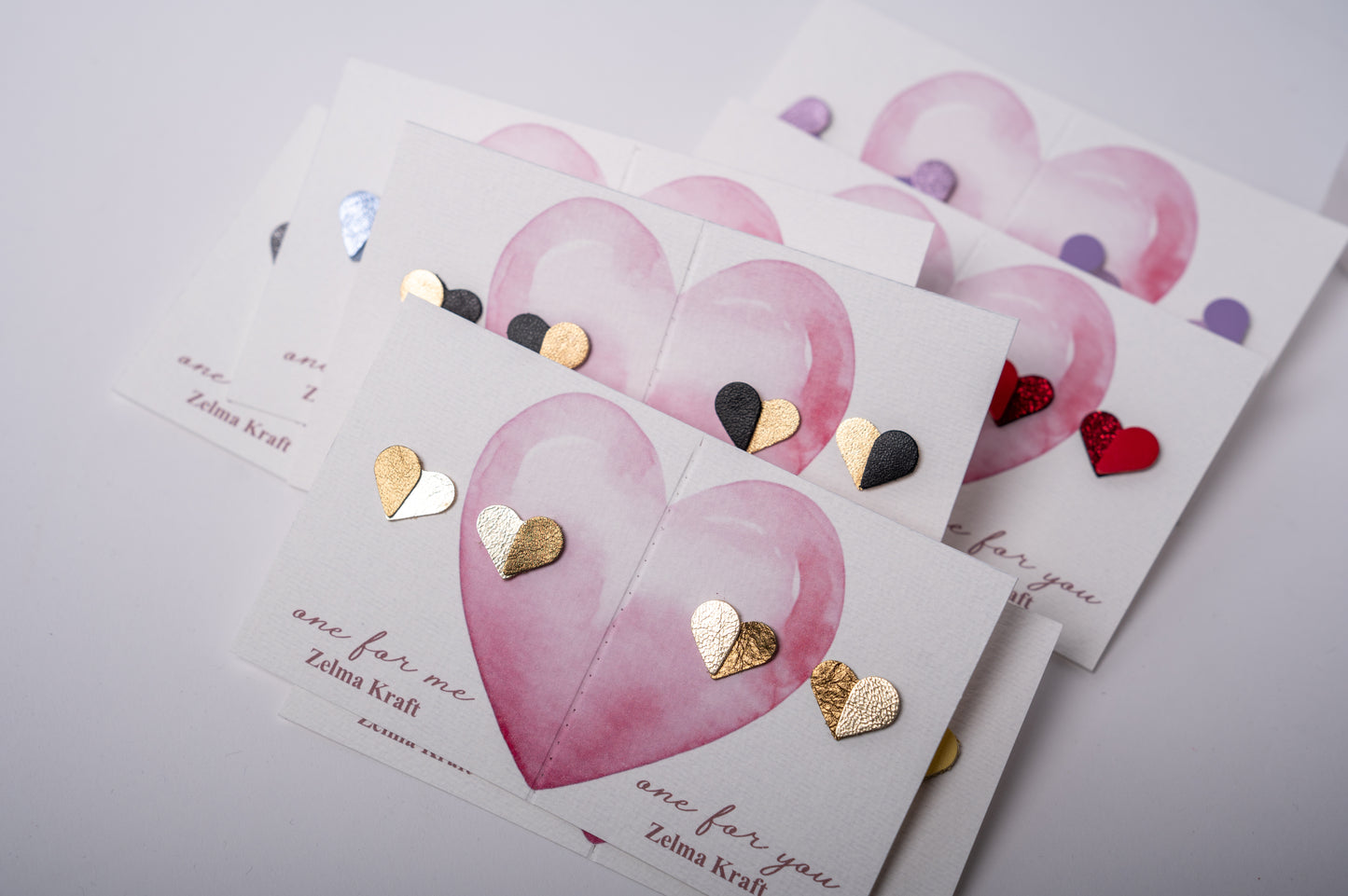 Heart earrings Rose gold
