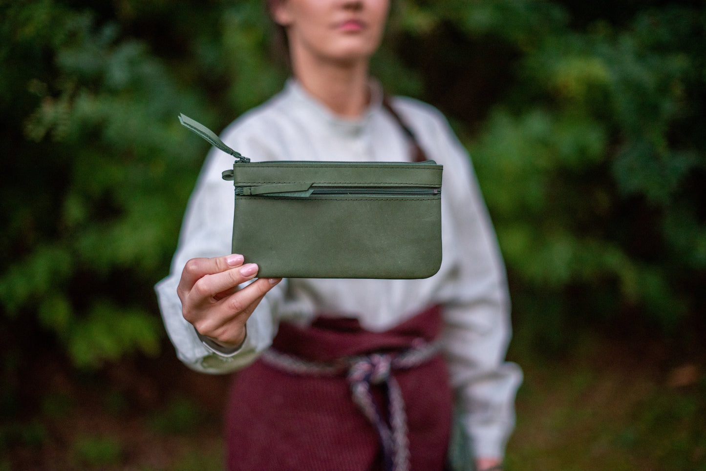 Two pocket wallet Green