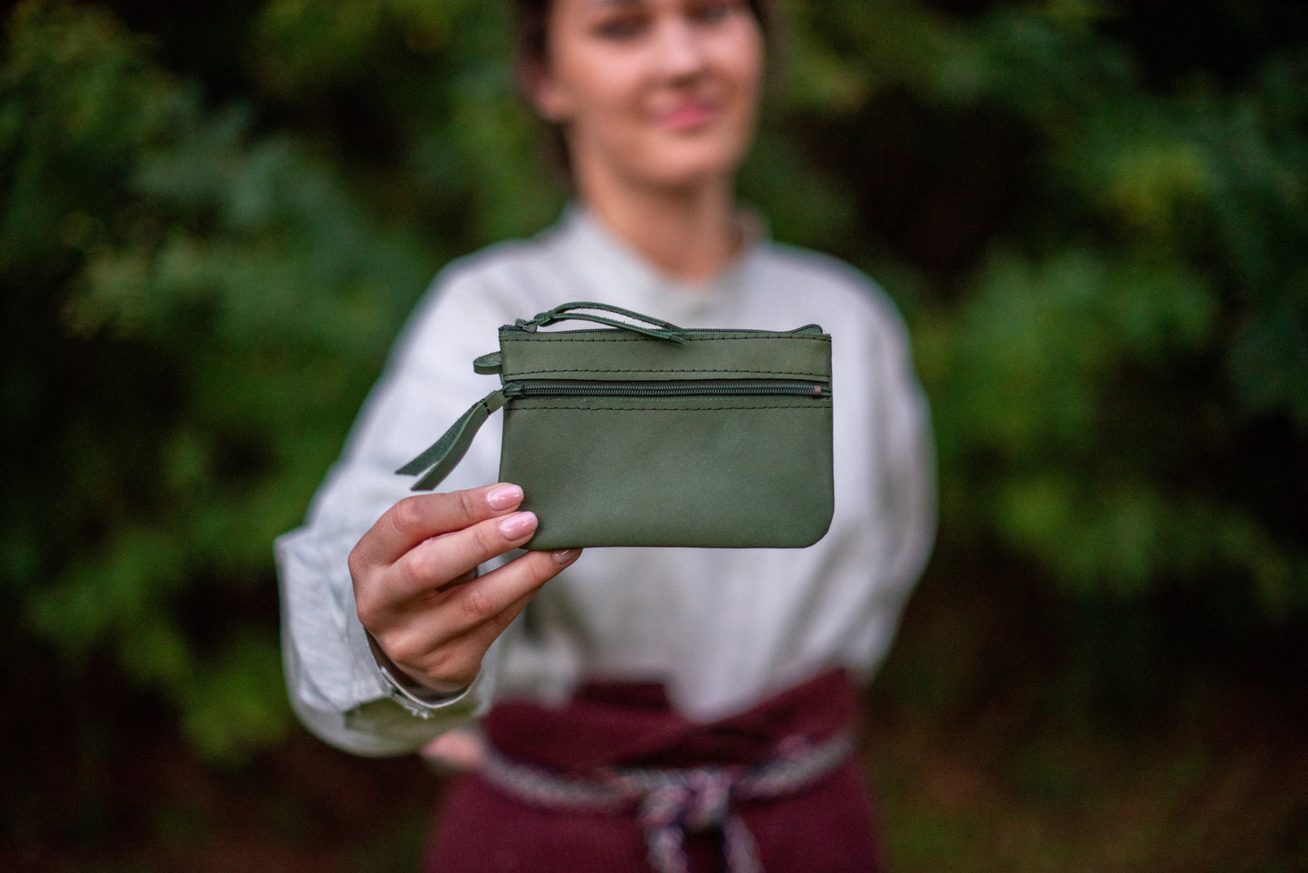 Two pocket wallet Green