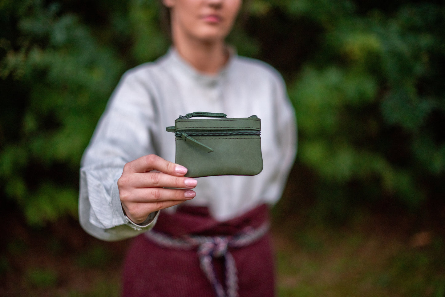Two pocket wallet Green