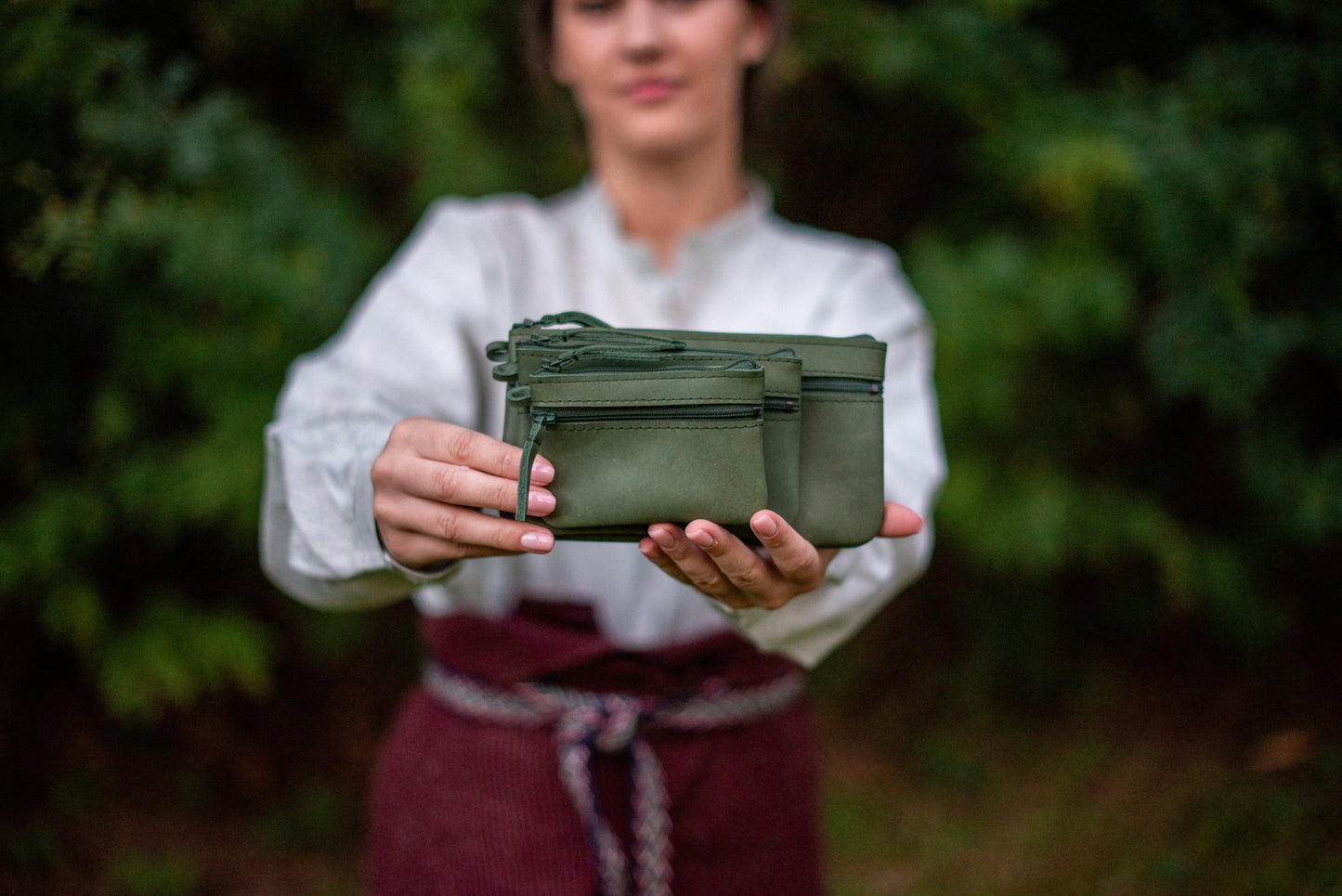 Two pocket wallet Green