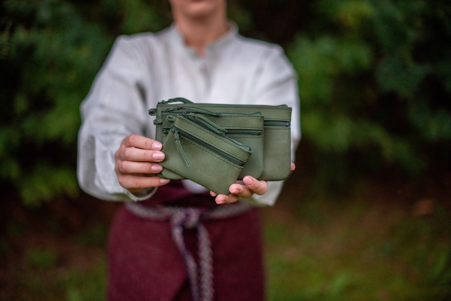 Two pocket wallet Green
