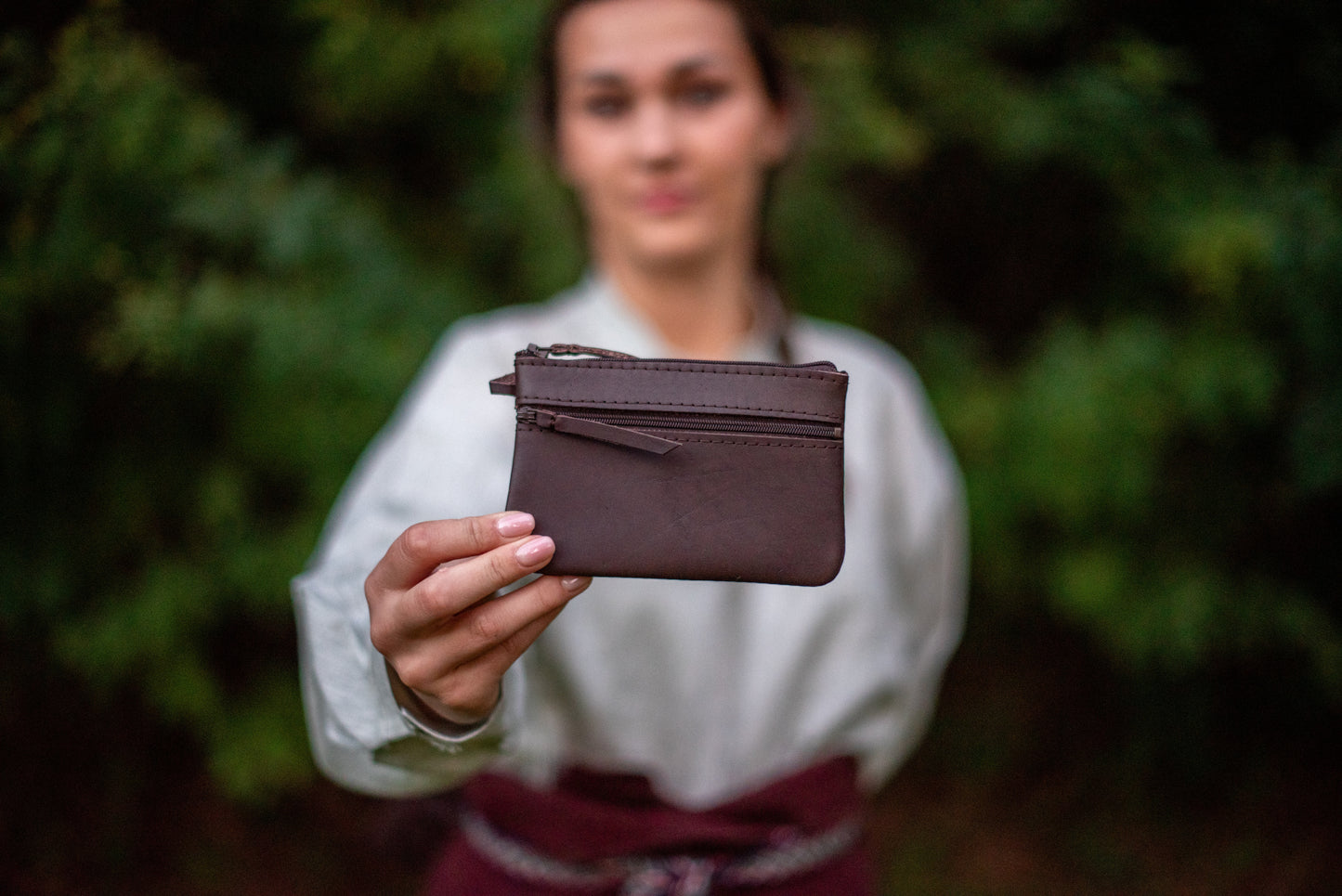 Divu kabatu maks Tumši brūns