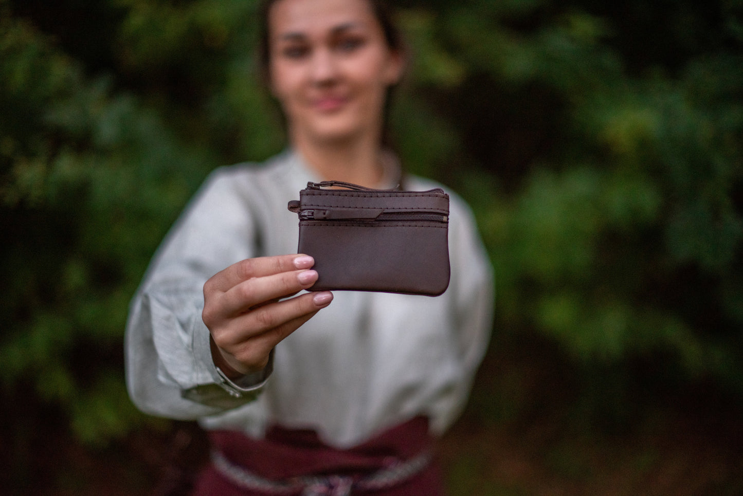 Divu kabatu maks Tumši brūns