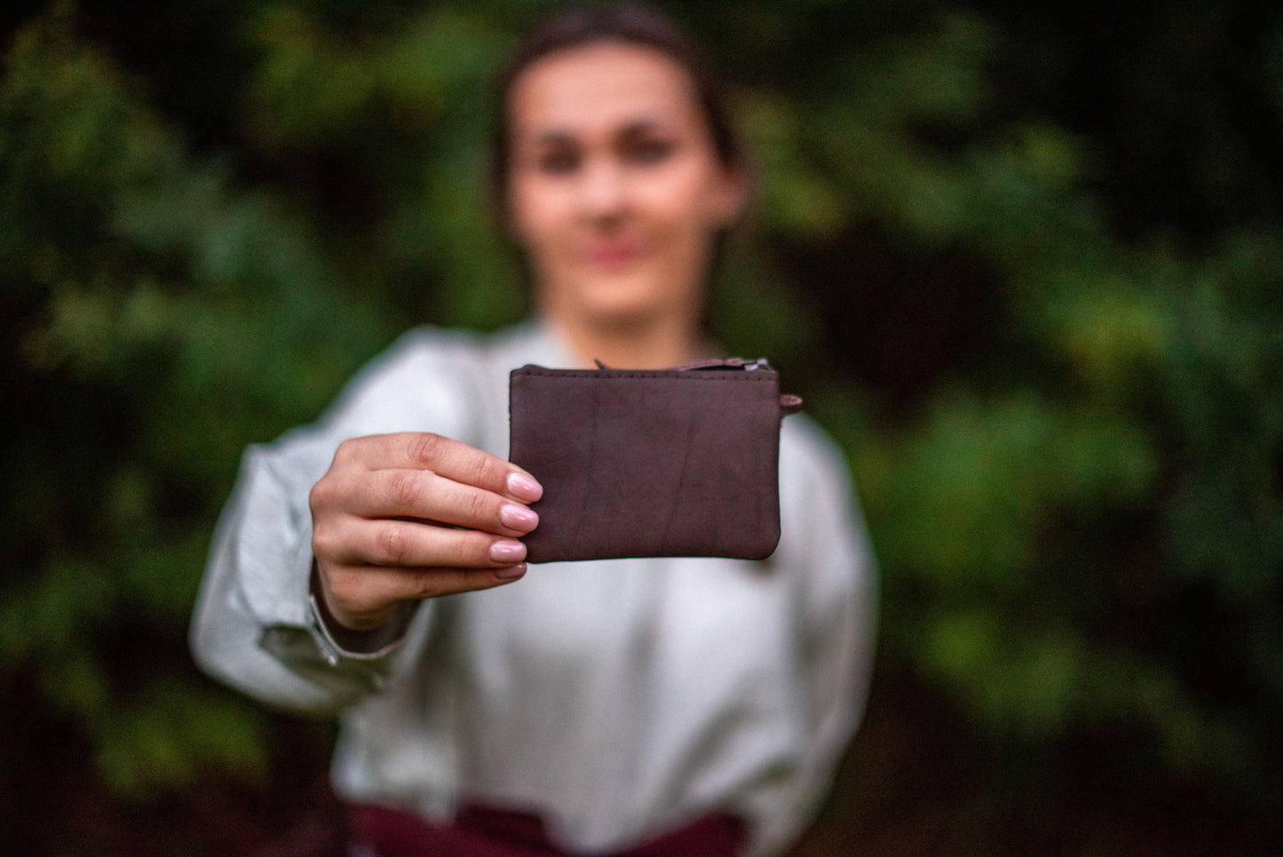 Vienas kabatas maks Tumši brūns