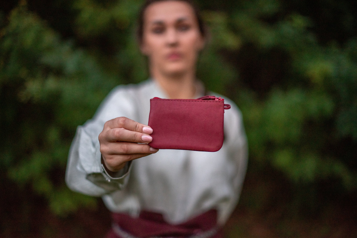 Vienas kabatas maks Bordo