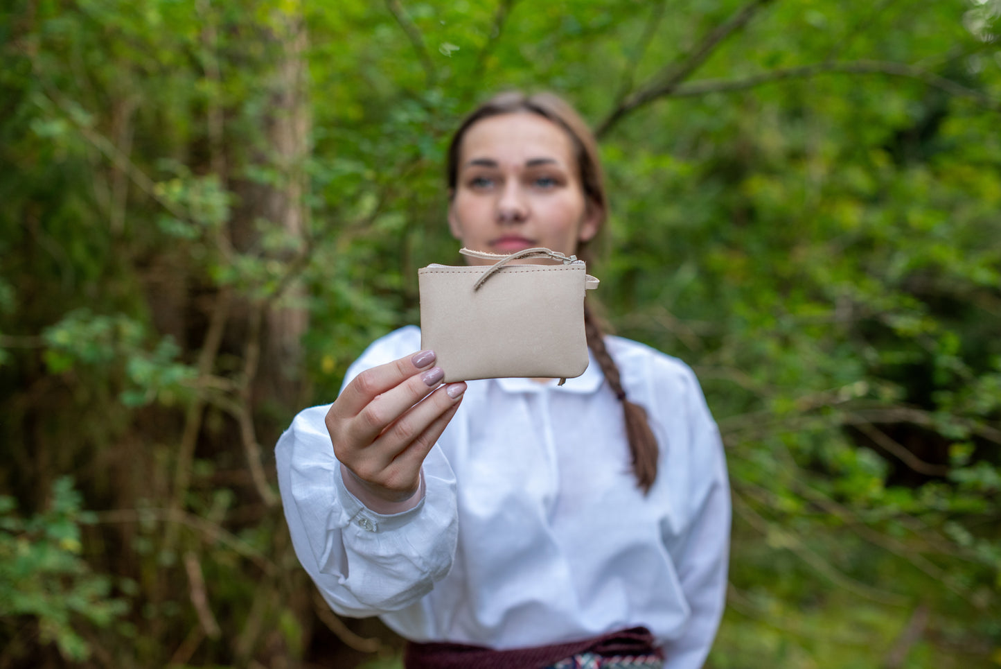 One pocket wallet Beige