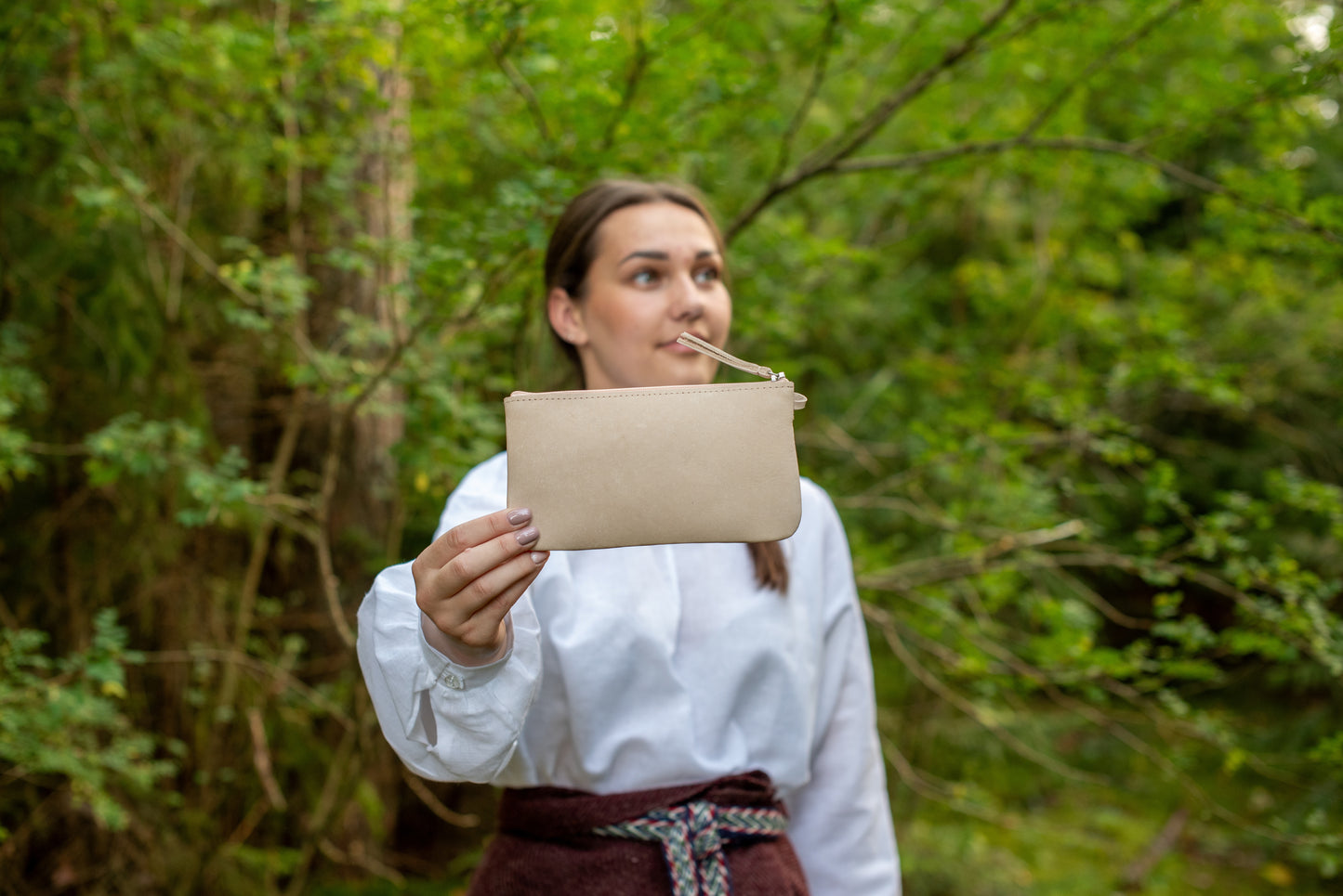 One pocket wallet Beige