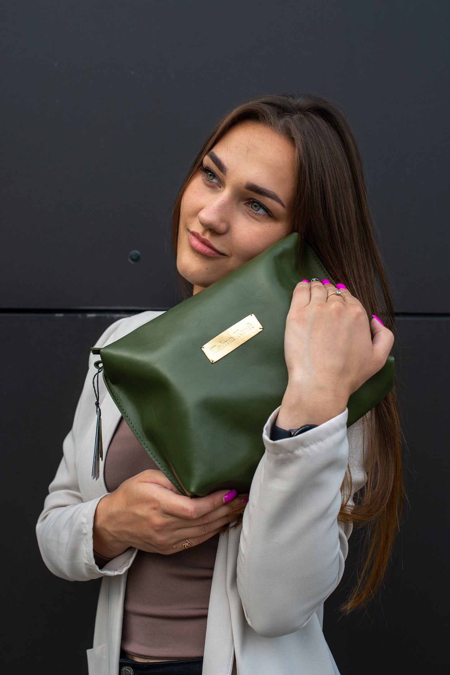 Kosmētikas maks Haki zaļš