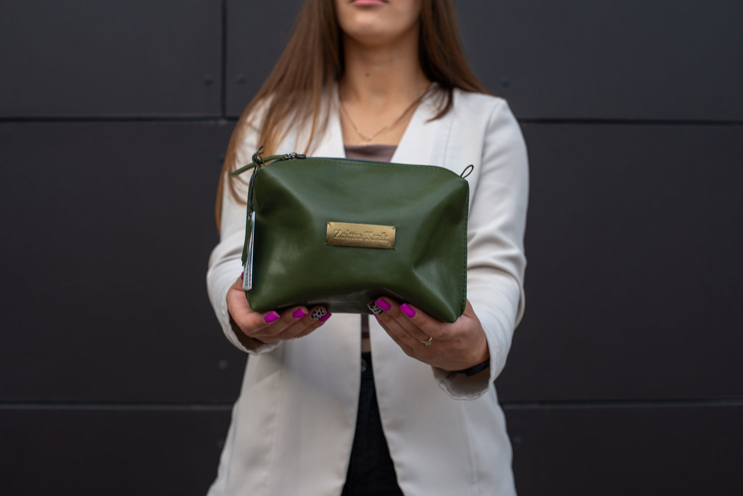 Kosmētikas maks Haki zaļš