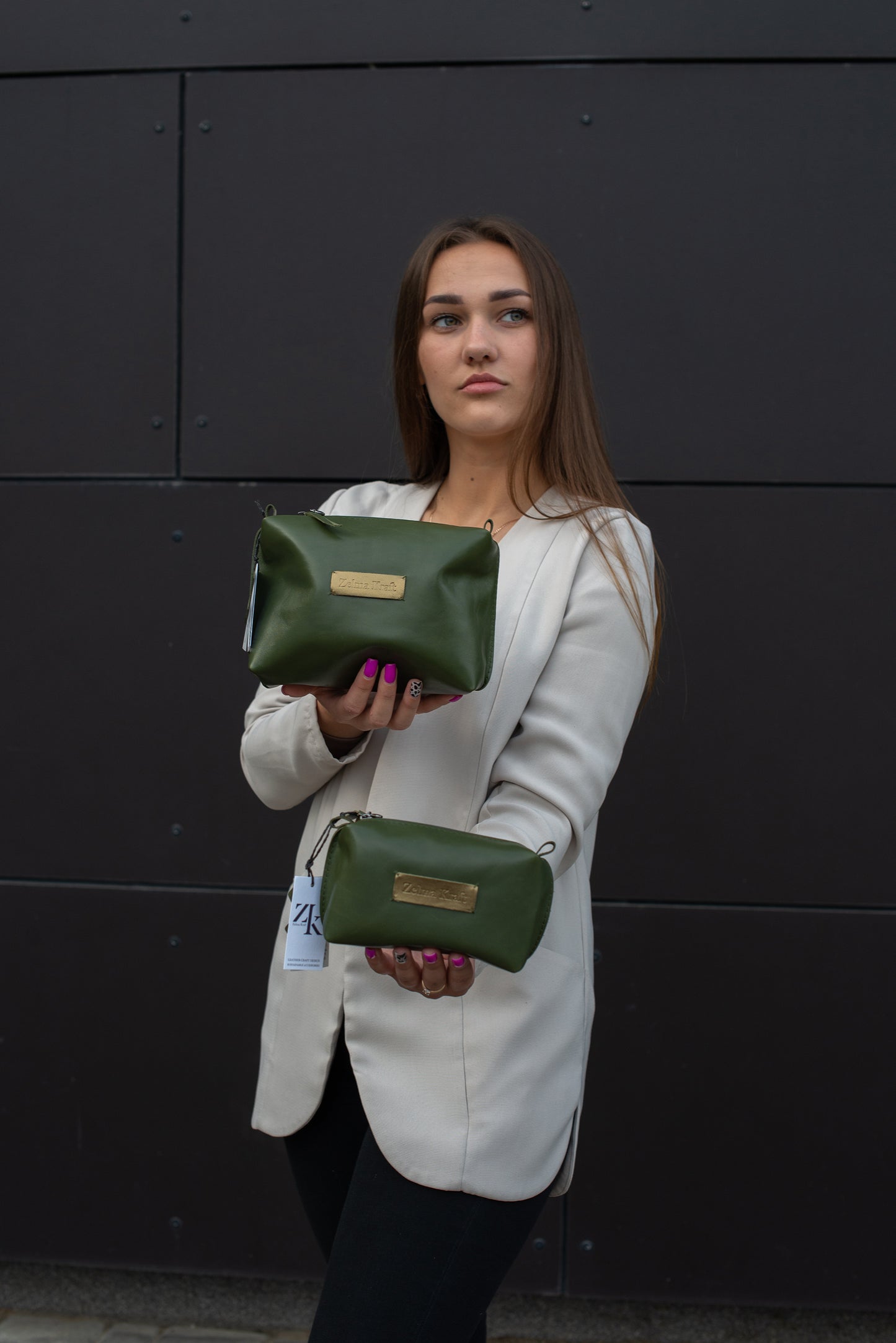 Kosmētikas maks Haki zaļš