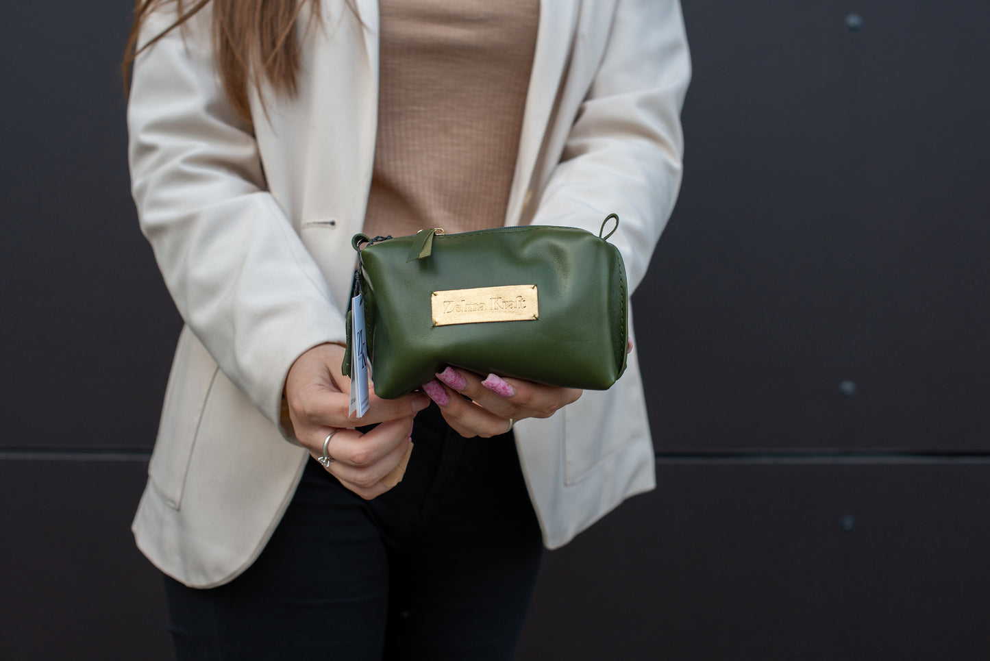 Kosmētikas maks Haki zaļš