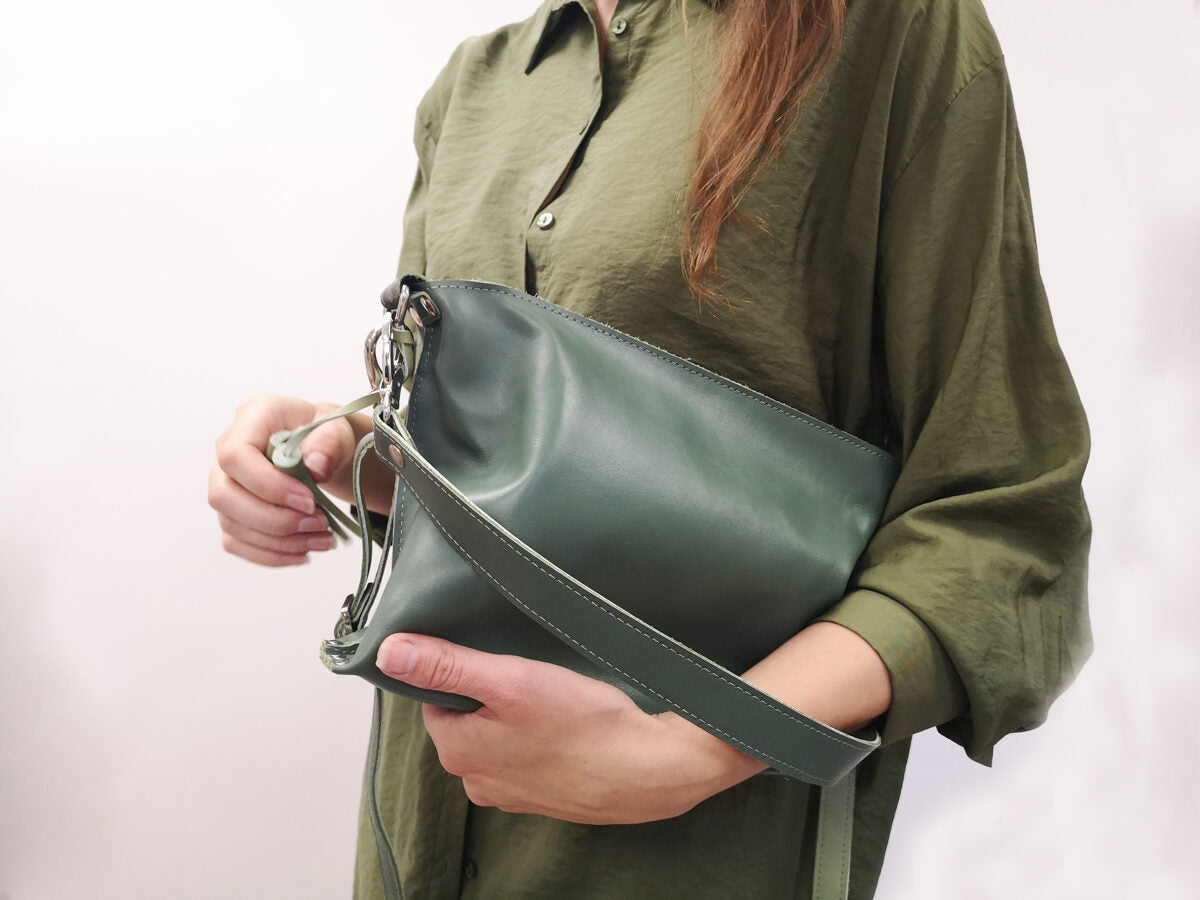 Colorful shoulder bag S Olive green