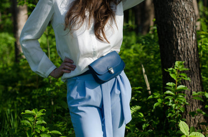 Saddle belt bag Denim blue small