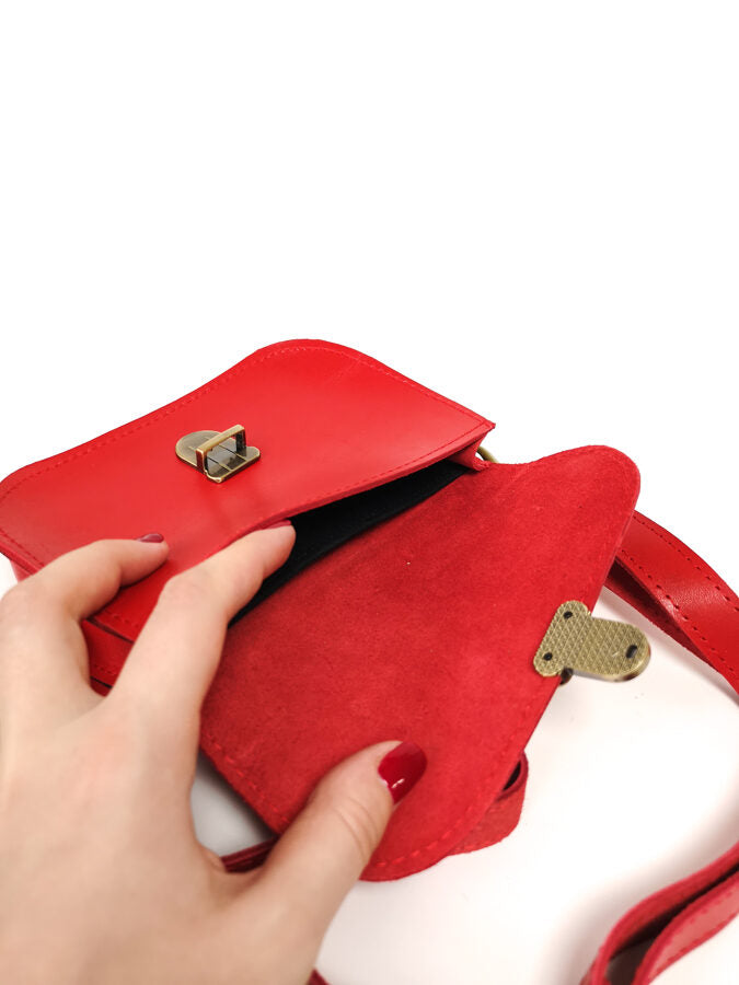 Saddle belt bag Red small