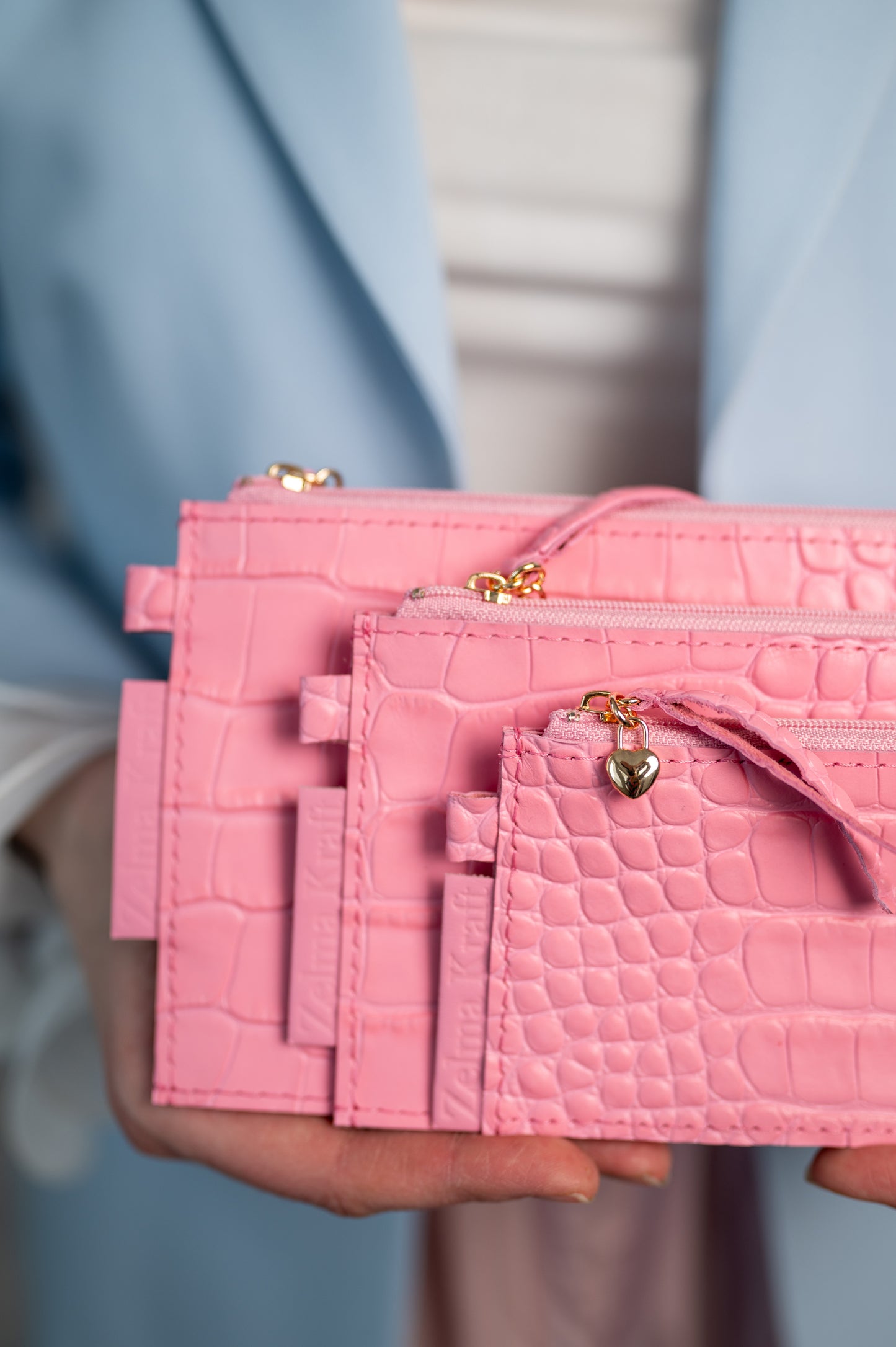 Wallet Pink crocodile