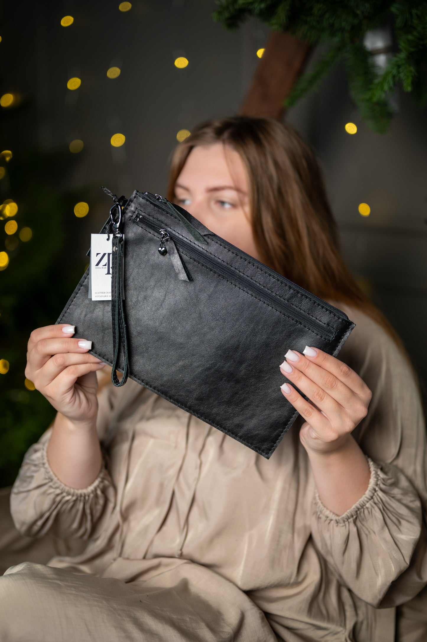 Wristlet wallet Black Semi - Gloss