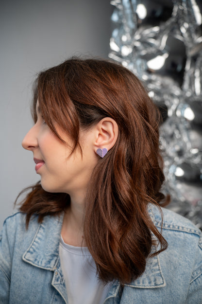 Heart earrings Lavender