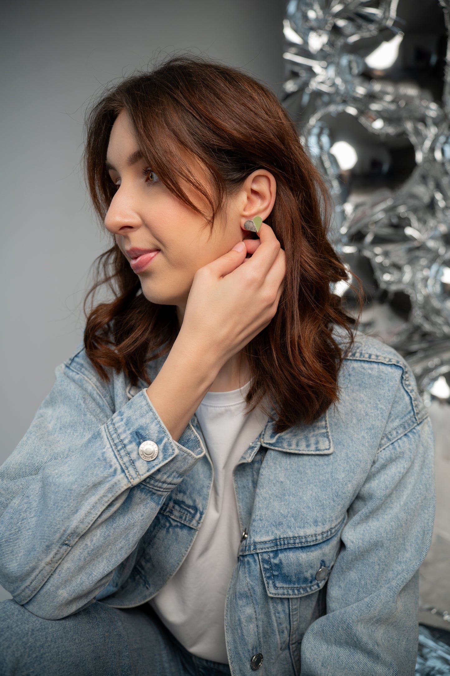 Heart earrings Greenery