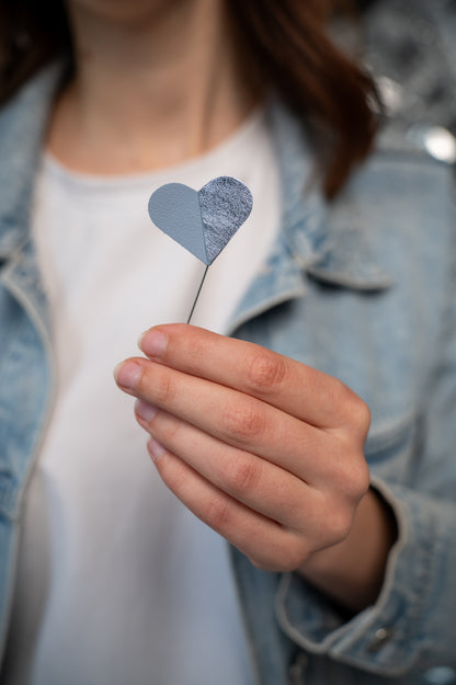 Heart brooch Sky blue