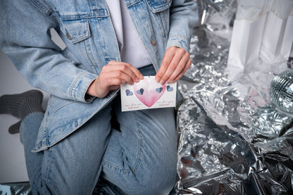 Heart earrings White silver