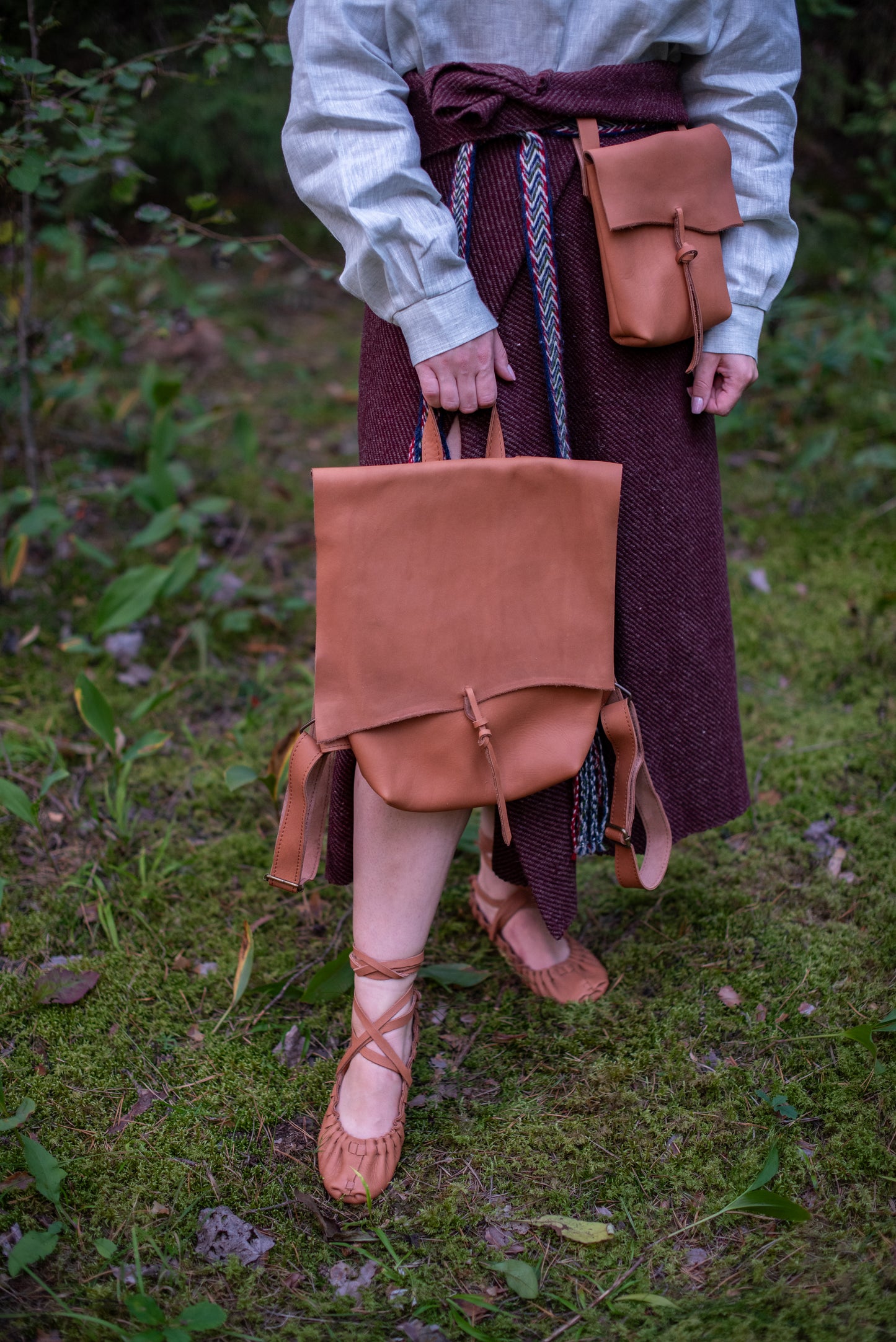 Messenger Backpack Light brown