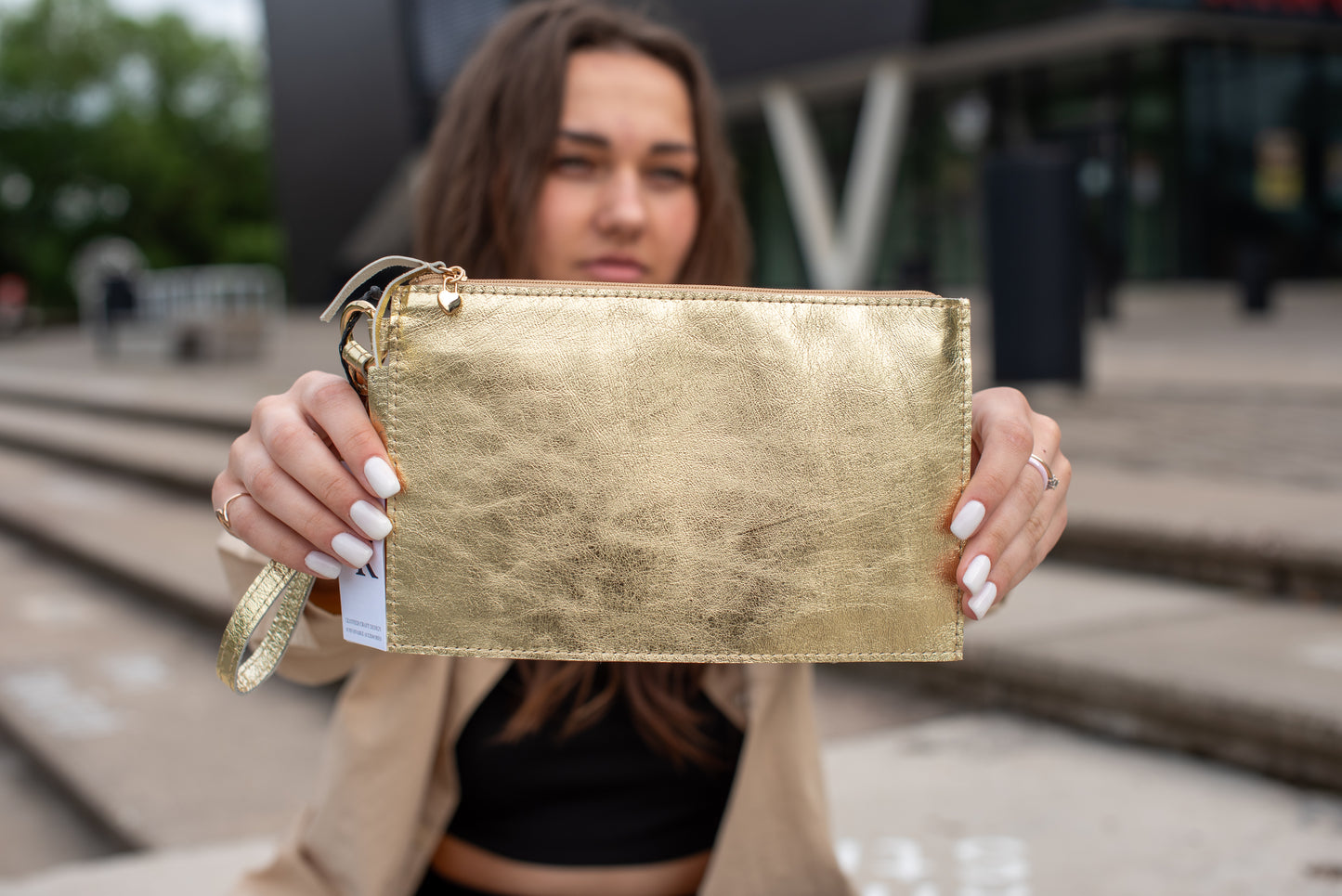 Wristlet wallet Light Gold