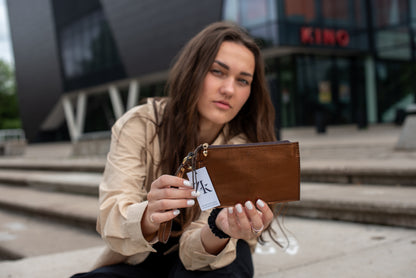 Wristlet wallet Metallic cinnamon