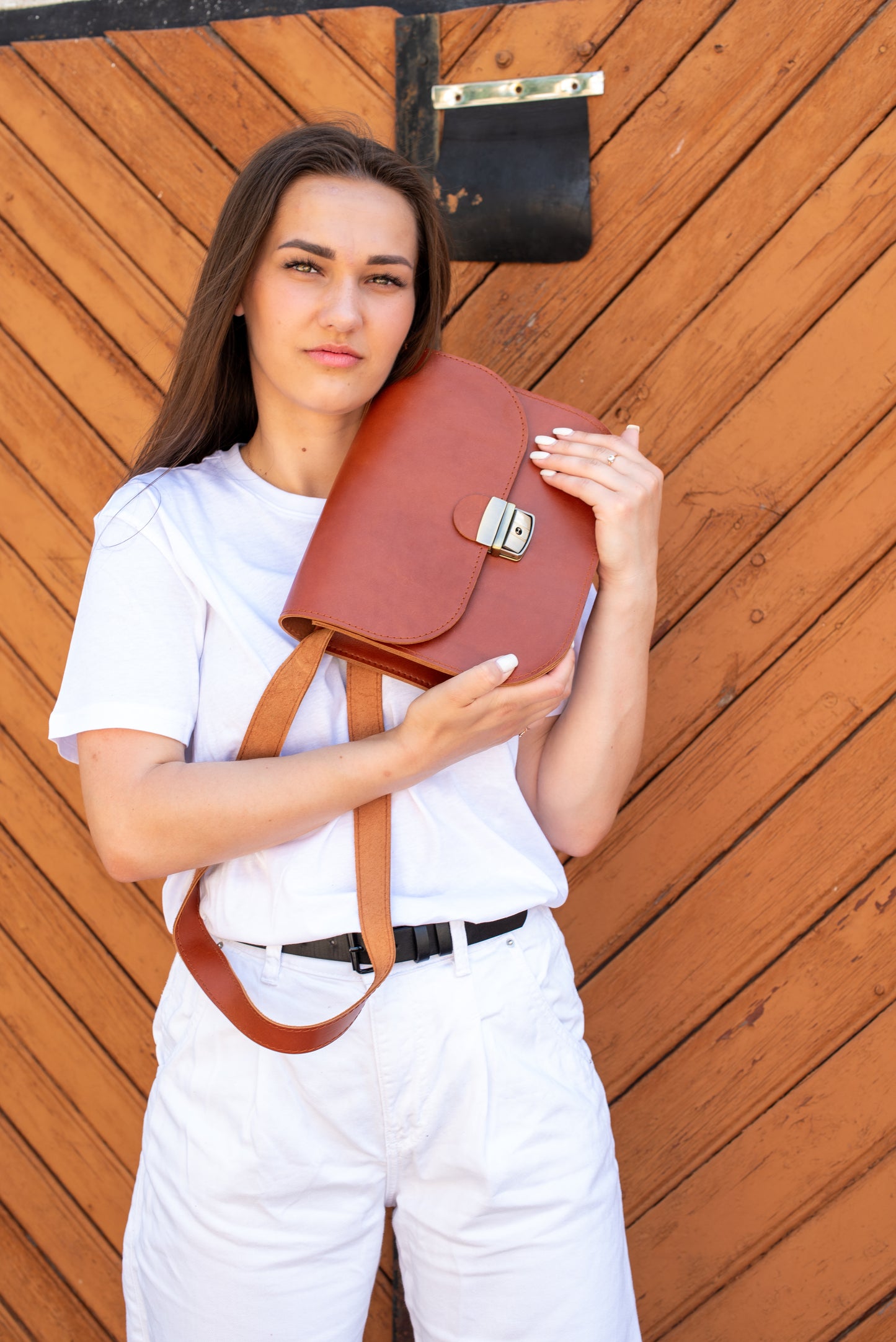 Saddle bag L Light brown