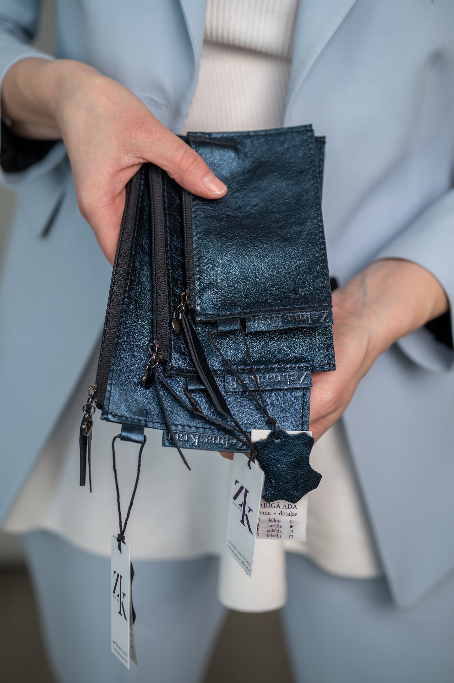Wallet Dark blue mettalic
