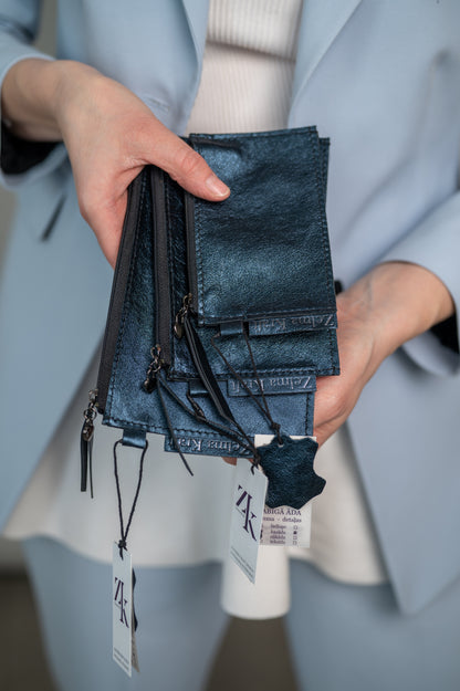 Wallet Dark blue mettalic