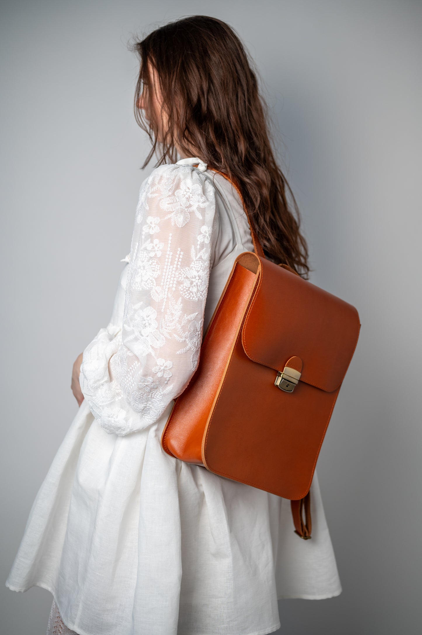 Saddle backpack Light brown