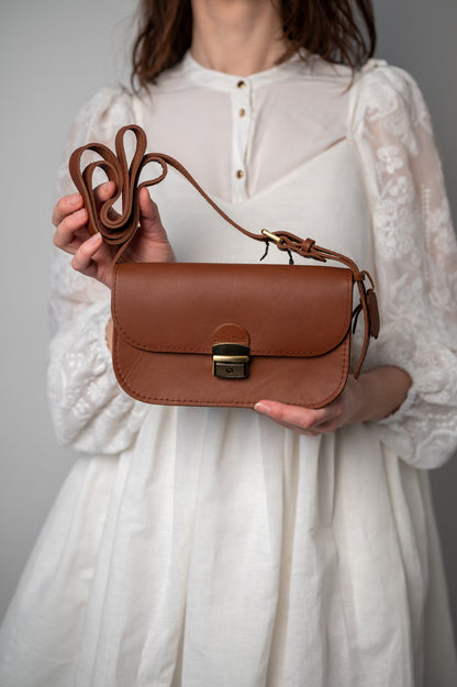 Saddle small bag Natural brown