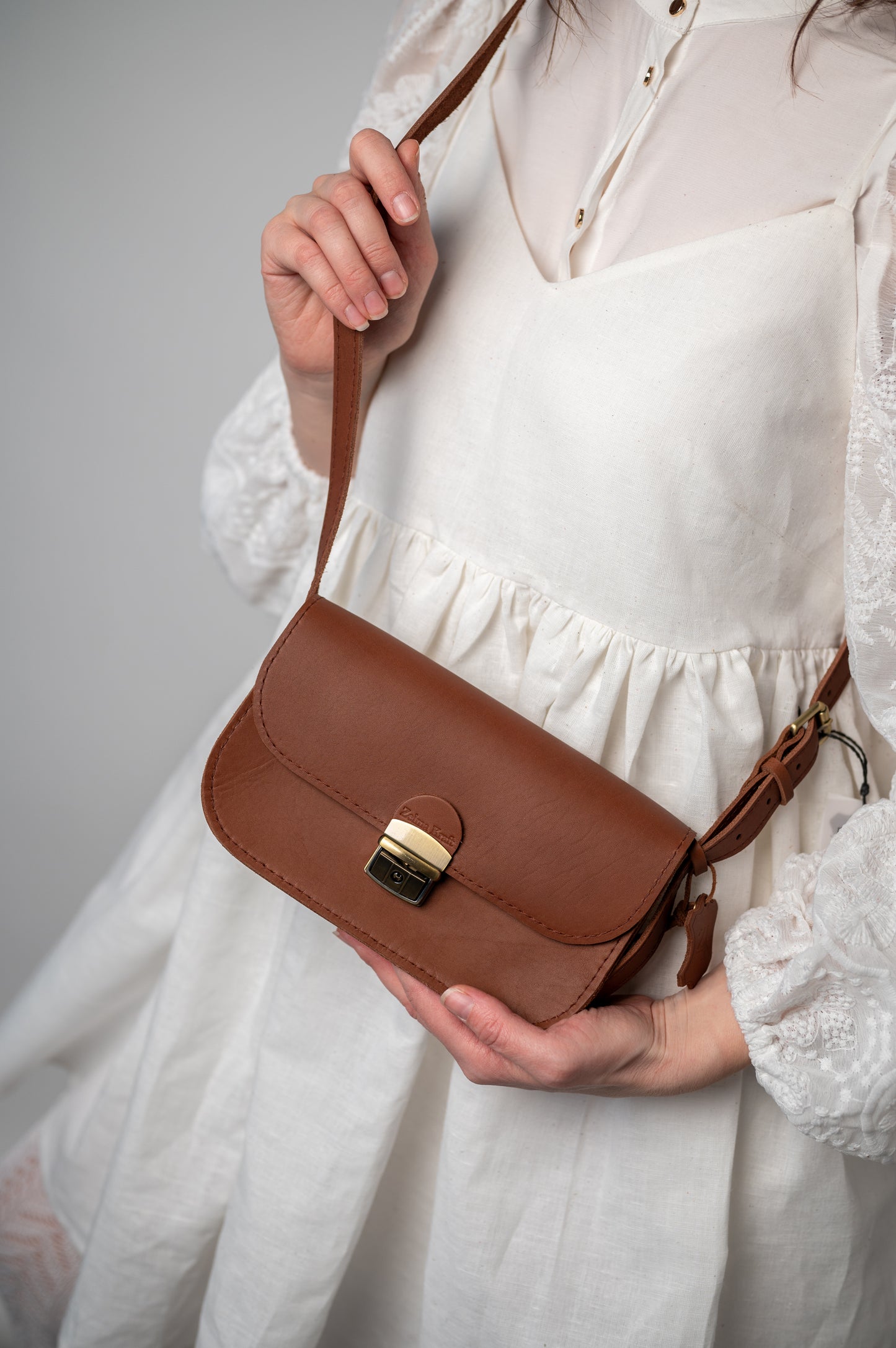 Saddle small bag Natural brown