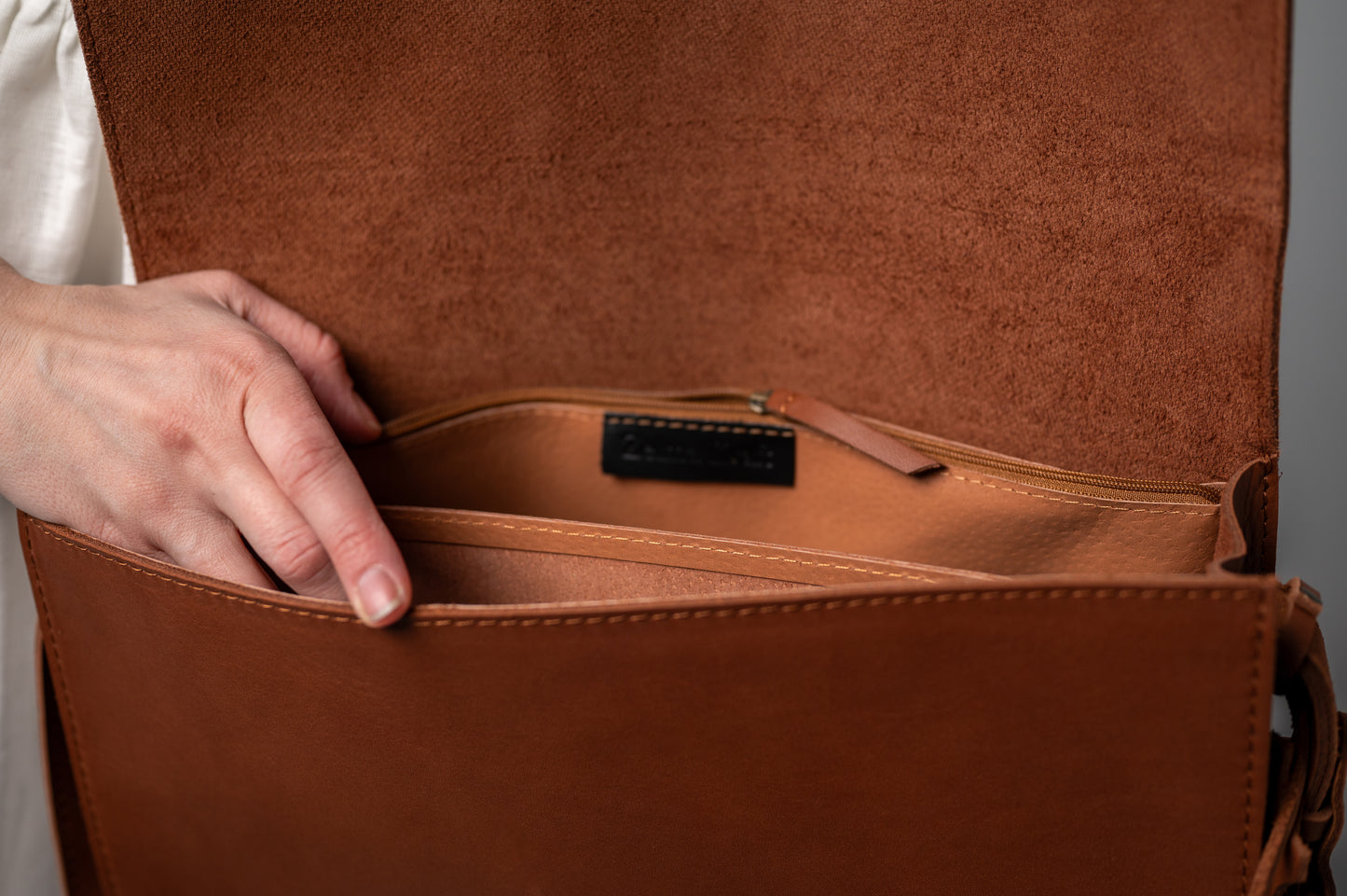 Saddle large bag Natural brown