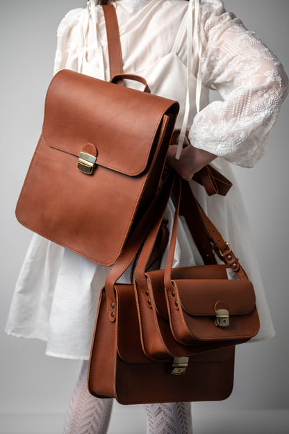 Saddle large bag Natural brown