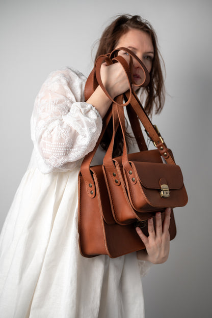 Saddle small bag Natural brown