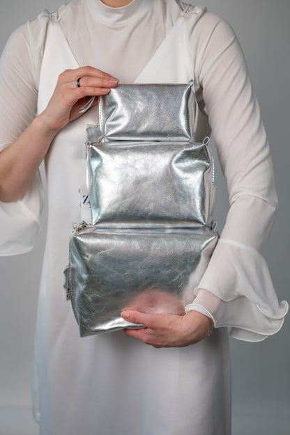 Cosmetic bag Soft silver