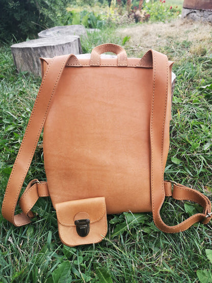 Messenger backpack Light brown