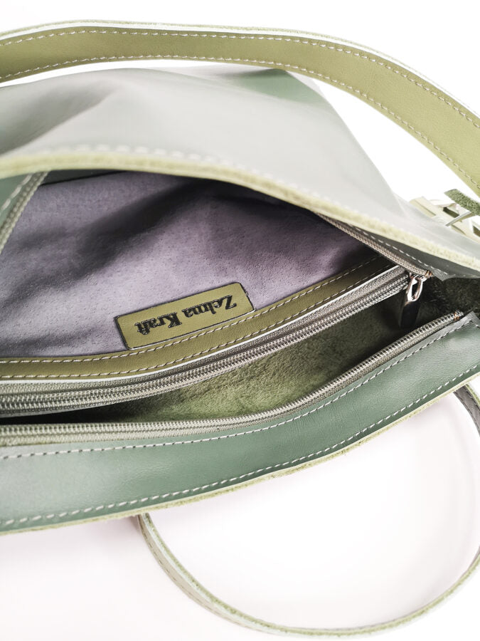 Colorful shoulder bag S Olive green