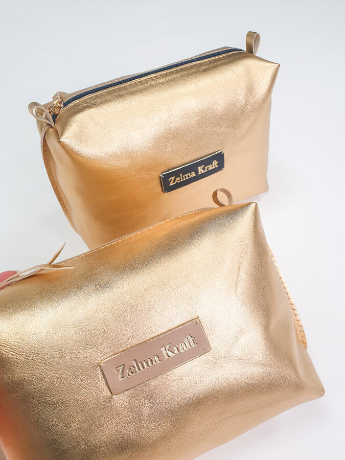 Colorful cosmetic bag S Gold